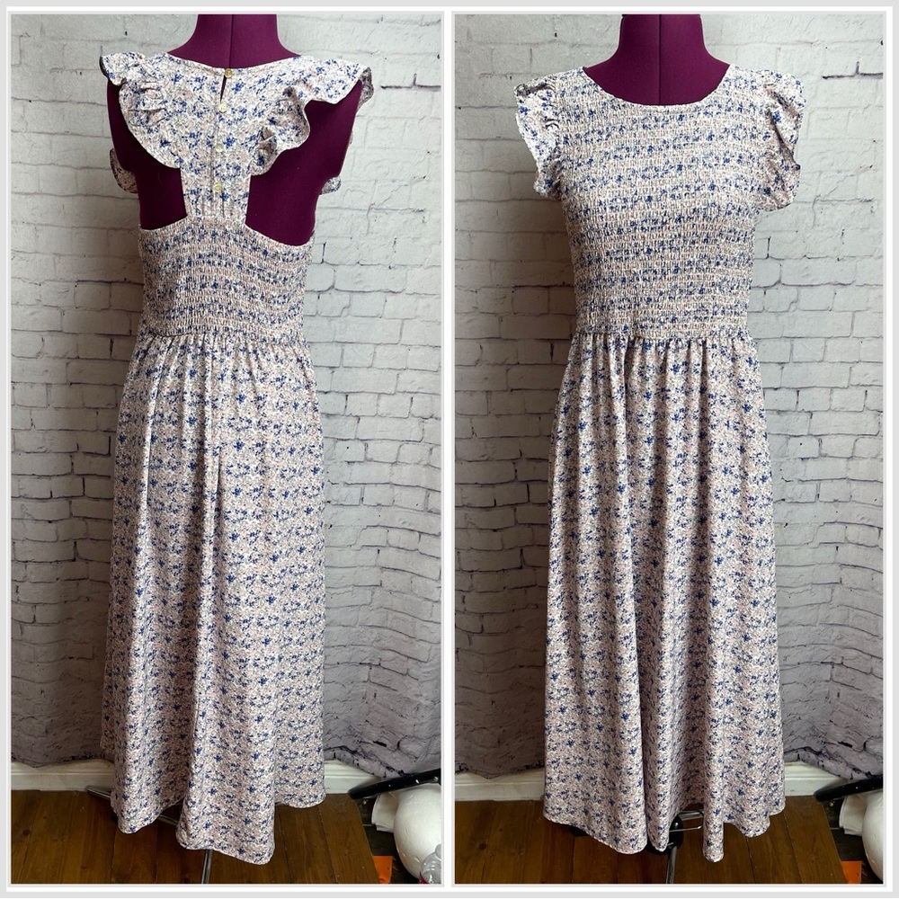 Melloday floral print maxi dress size large